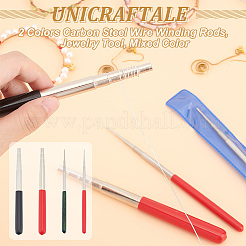 4Pcs 2 Colors Carbon Steel Wire Winding Rods&nbsp;AJEW-UN0001-79