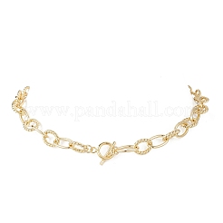 11MM Brass Textured Cable Chain OT Necklaces for Women&nbsp;NJEW-JN05520