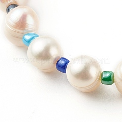 3Pcs 3 Styles Natural Cultured Freshwater Pearl Stretch Beaded Bracelets Sets&nbsp;BJEW-JB06266