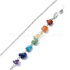 Natural Mixed Gemstone Chips Beaded Eyeglasses Chains&nbsp;GG-CJ724D-P