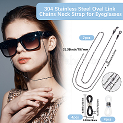 304 Stainless Steel Oval Link Chains Neck Eyeglass Chains&nbsp;FIND-BBC0003-91