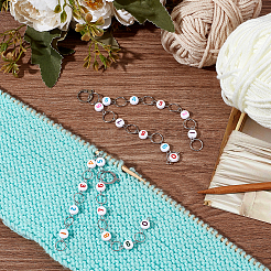 Number 0~9 Acrylic Beaded Knitting Row Counter Chains&nbsp;HJEW-NB00129