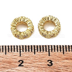 Brass Micro Pave Cubic Zirconia Rondelle European Beads&nbsp;KK-H451-05G
