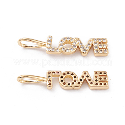 Brass Micro Pave Clear Cubic Zirconia Pendants&nbsp;X-ZIRC-L093-76G