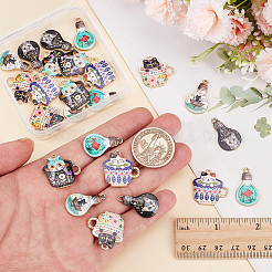24Pcs 6 Styles Printed Alloy Pendants Sets&nbsp;FIND-AR0005-88