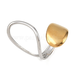 Adjustable 304 Stainless Steel Cuff Rings for Women&nbsp;LS-RJEW-B135-01GP-04