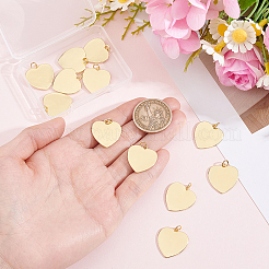 12Pcs Brass Heart Charms&nbsp;KK-BBC0027-76G
