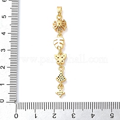 Brass Micro Pave Clear Cubic Zirconia Pendants&nbsp;LS-KK-D101-01B-G