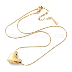 304 Stainlee Steel Pendant Snake Chain Necklaces for Women&nbsp;NJEW-M087-01G-02