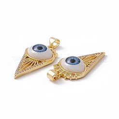 Rack Plating Brass Micro Pave Cubic Zirconia Pendants&nbsp;KK-B060-03G-03