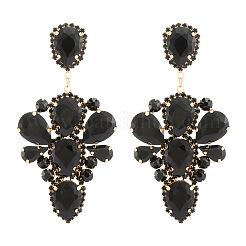 Teardrop Alloy Rhinestone Dangle Stud Earrings&nbsp;WG4A996-01