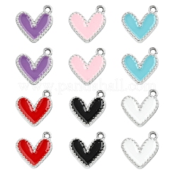 12Pcs 6 Colors Rack Plating Alloy Enamel Charms&nbsp;ENAM-YW0004-94A