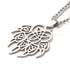 Non-Tarnish 201 Stainless Steel Irish Knot Pendant Necklaces&nbsp;LS-NJEW-D066-01P