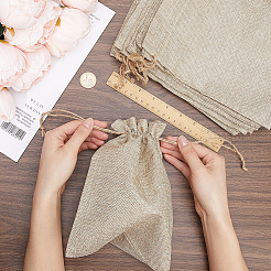 Jute Cloth Storage Pouches&nbsp;ABAG-WH0048-11