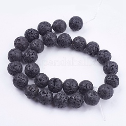 Natural Lava Rock Stone Bead Strands&nbsp;X-G-R193-18-14mm