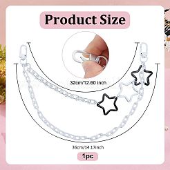 Acrylic Star Charm Iron Chain Bag Decorative Chains&nbsp;HJEW-OC00301