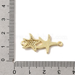 Ocean Brass Micro Pave Clear Cubic Zirconia Starfish Connector Charms&nbsp;KK-A296-27G