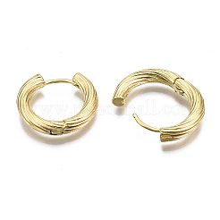 Brass Huggie Hoop Earrings&nbsp;X-KK-S356-347B-NF