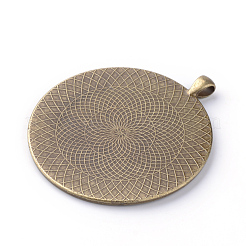 Tibetan Style Alloy Pendant Cabochon Settings&nbsp;X-PALLOY-Q341-02AB-FF