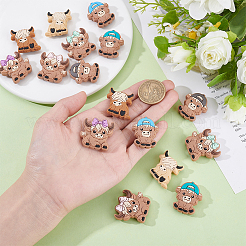 16Pcs 8 Styles Elk & Yak Food Grade Eco-Friendly Silicone Focal Beads&nbsp;SIL-ME0001-04