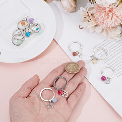 10Pcs Natural Malaysia Jade and Alloy Keychain&nbsp;KEYC-DR00008