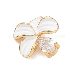 Brass Pave Clear Cubic Zirconia Charms&nbsp;CU-G605-04G-01