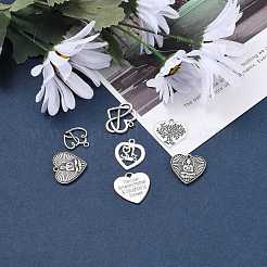 Mixed Tibetan Style Alloy Heart Pendants&nbsp;TIBEP-X0004-02-AS