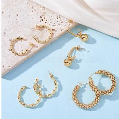 Stainless Steel Round Twist Stud Earrings Women&nbsp;JE1106A