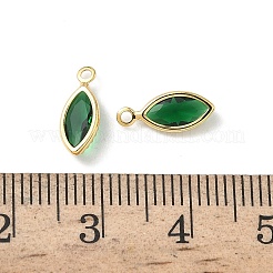 Brass Glass Charms&nbsp;KK-Z136-33G-01