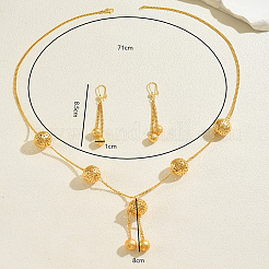 Alloy Round Long Tassel Necklace & Earrings Sets for Women&nbsp;UD7982