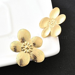 304 Stainless Steel Flower Stud Earrings&nbsp;EJEW-P312-03B-G