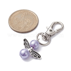 Angel Alloy & Glass Pearl Beads Pendants Decorations&nbsp;HJEW-JM01293