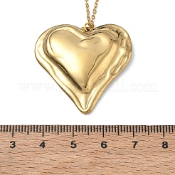 Valentine's Day 304 Stainless Steel Textured Pendant Necklaces&nbsp;SA-CBA5A8D-06G