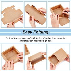 Kraft Paper Storage Gift Drawer Boxes&nbsp;CON-WH0095-56D