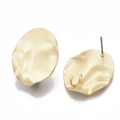 Smooth Surface Alloy Stud Earring Findings&nbsp;X-PALLOY-T064-35MG