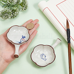 2Pcs 2 Styles Ceramics Ink Plate with Handle&nbsp;DIY-PH0010-99A