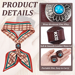 Flower Imitation Leather Scarf Clips&nbsp;AJEW-WH20001-16A-01