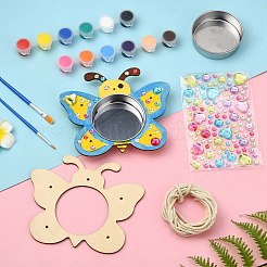 DIY Unfinished Wood Butterfly Shape Pet Feeder Kits for Children's Crafts&nbsp;ST-CJ0009-3