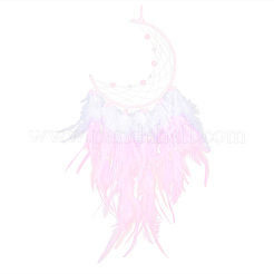 Iron Woven Web/Net with Feather Pendant Decorations&nbsp;AJEW-P097-02