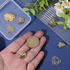 10Pcs 5 Styles Brass Filigree Pendants&nbsp;KK-SC0007-47