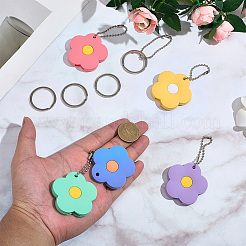 5Pcs 5 Colors Silicone Flower Keychains&nbsp;KEYC-SP0001-52