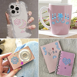 18 Sheets 18 Colors Self Adhesive Mobile Phone Stickers&nbsp;AJEW-TA0001-17