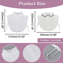 2Pcs 2 Style Detachable Nylon Shirt Collars&nbsp;AJEW-GA0006-18