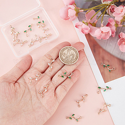 20Pcs 2 Colors Brass Micro Pave Cubic Zirconia Connector Charms&nbsp;KK-BBC0002-97