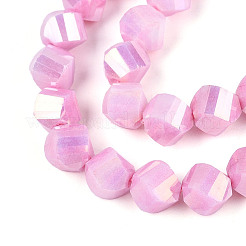 Anti-Tarnish Electroplate Glass Beads Strands&nbsp;GLAA-T025-8mm-14H