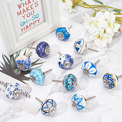 6Pcs 3 Styles Printing Porcelain Drawer Knobs&nbsp;FIND-GA0001-29C