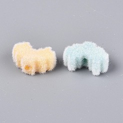Flocking Opaque Acrylic Heart Beads&nbsp;OACR-T030-13M