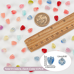 54Pcs 9 Colors Epoxy Resin Beads&nbsp;RESI-GA0001-27