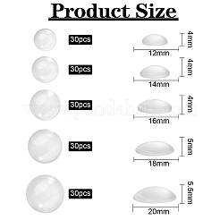 150 Pcs 5 Styles Transparent Glass Cabochons&nbsp;GGLA-SZ0001-26