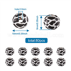 Printed Natural Wooden Beads&nbsp;WOOD-TA0001-57